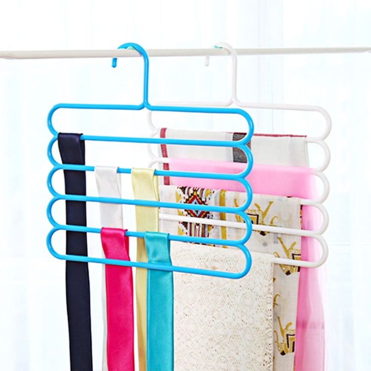 10pcs Multi-function 5 Layers Pants Scarf Silk Tie Plastic Clothes Hangers, 5 Layers Pants Hangers — view 5