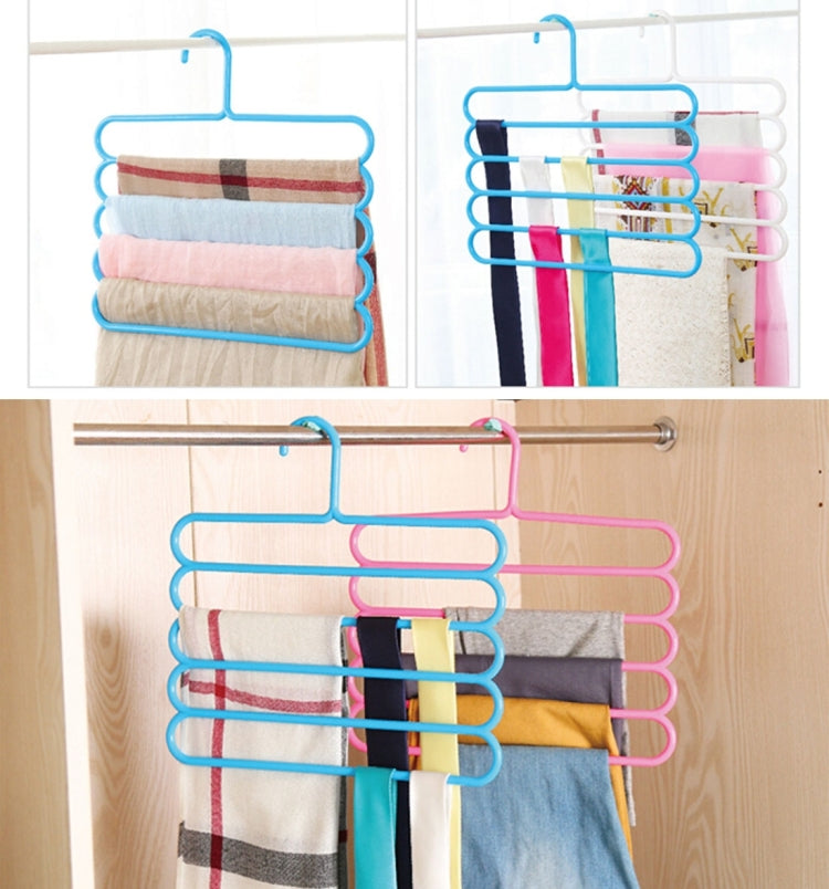 10pcs Multi-function 5 Layers Pants Scarf Silk Tie Plastic Clothes Hangers, 5 Layers Pants Hangers — view 6