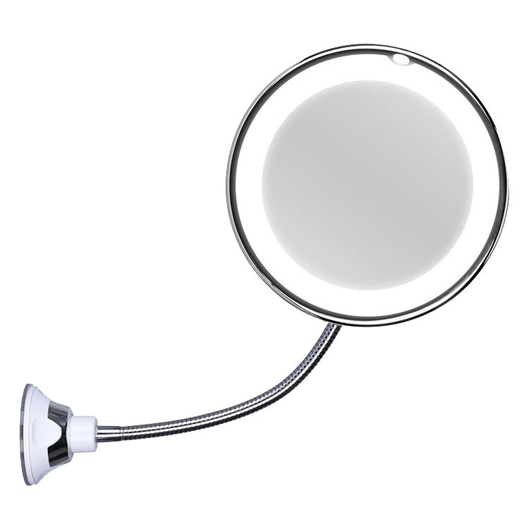 Suction Cup Type LED Lighted Makeup Mirror Flexible Wall Mounted Folding Mirror