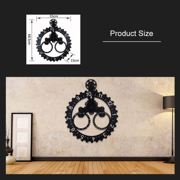 Home Simple European Style Triangular Mechanical Gears Wall Clock