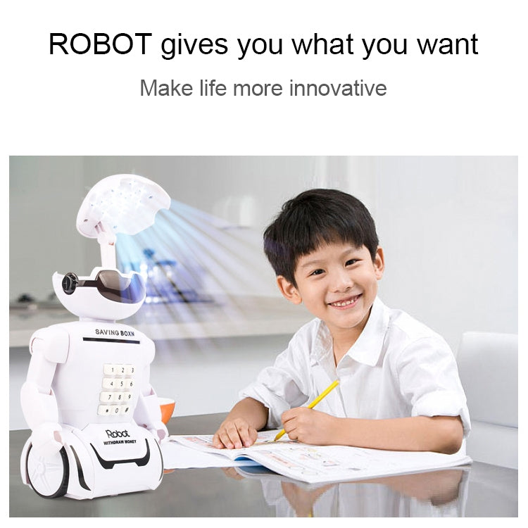Multi-function Robot Piggy Bank Desk Lamp Code Money Box for Children