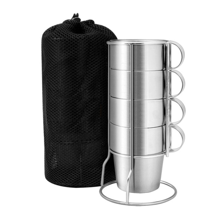 Outdoor Portable Picnic Cups Four Piece Suit Stainless Steel Drinking Mugs Anti-Hot Tea Coffee Cup