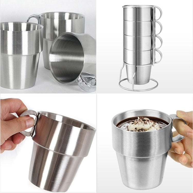 Outdoor Portable Picnic Cups Four Piece Suit Stainless Steel Drinking Mugs Anti-Hot Tea Coffee Cup