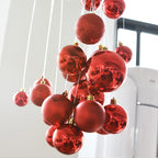 24 PCS 6cm Plating Plastic Christmas Tree Decorations Hanging String Ball, Random Color Delivery