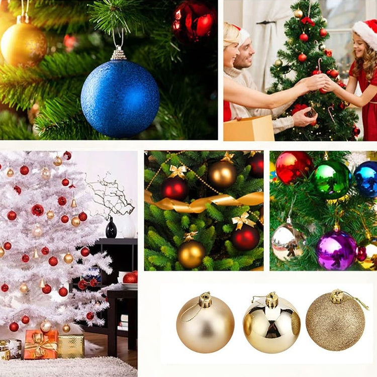 24 PCS 6cm Plating Plastic Christmas Tree Decorations Hanging String Ball, Random Color Delivery