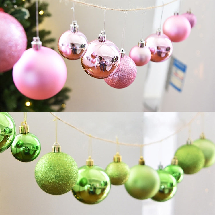 24 PCS 8cm Plating Plastic Christmas Tree Decorations Hanging String Ball, Random Color Delivery