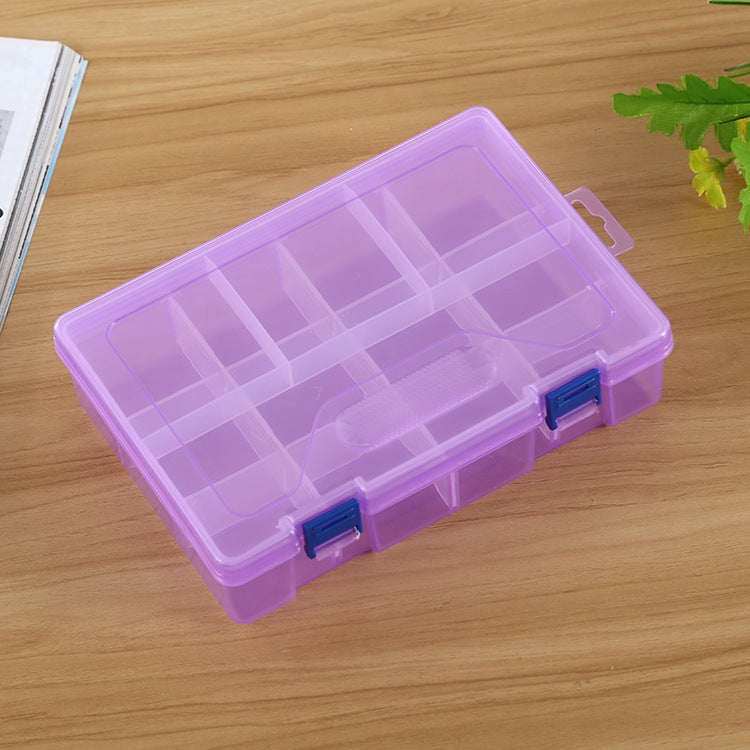 Double layer 8 Slots Plastic Jewelry Box Organizer Storage Container with Adjustable Dividers — Purple