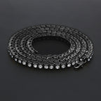 Mens Hip Hop Punk 1 Row Crystal Inlaid Alloy Necklace Chain, Size: 20 inch