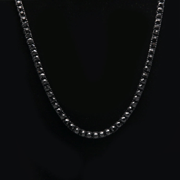 Mens Hip Hop Punk 1 Row Crystal Inlaid Alloy Necklace Chain, Size: 20 inch