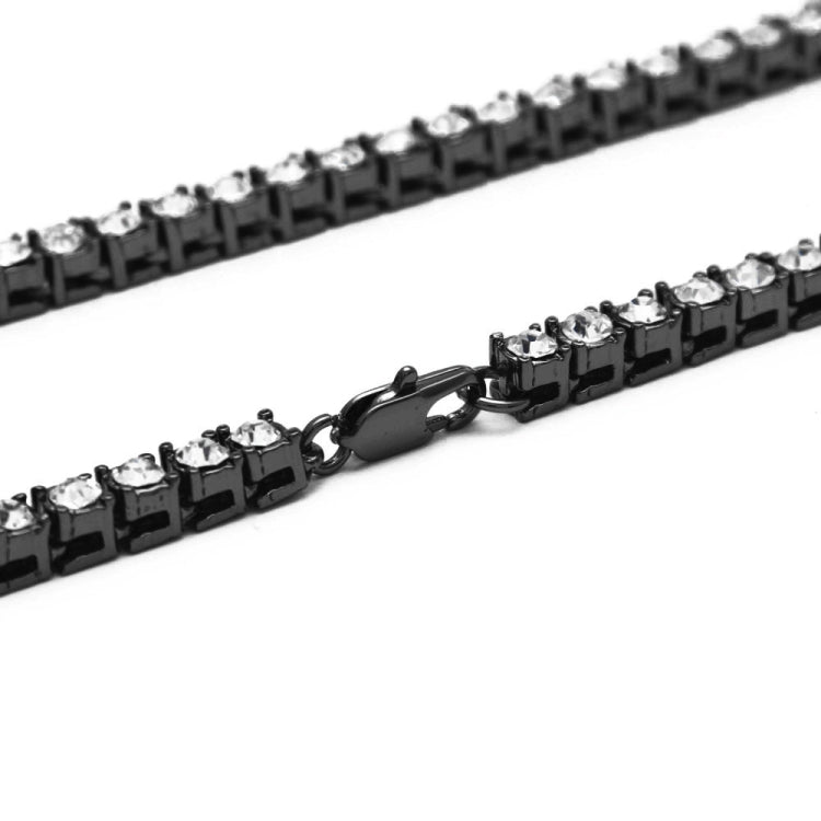 Mens Hip Hop Punk 1 Row Crystal Inlaid Alloy Necklace Chain, Size: 20 inch