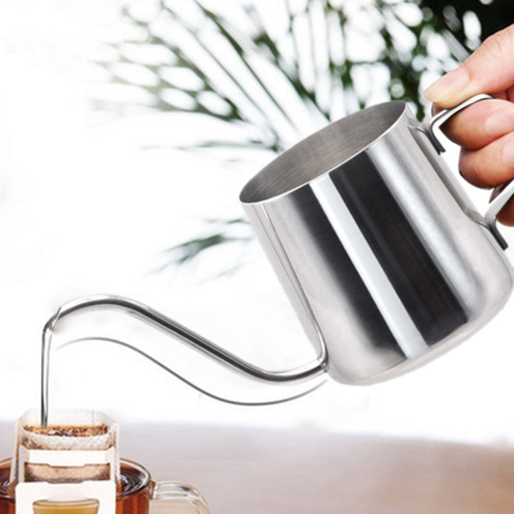 Long Narrow Spout 304 Stainless Steel Hand Drip Coffee Pot with Hanging Ear, 350ML