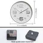 12 inch Creative Decorative Round Shape Living Room Simple Modern Quartz Wall Clock