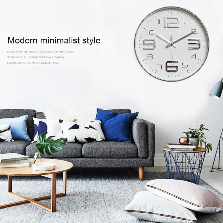 12 inch Creative Decorative Round Shape Living Room Simple Modern Quartz Wall Clock