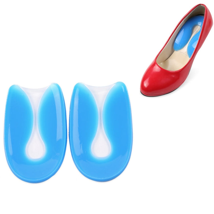 U-shaped Heel Pad Soft and Comfortable Shock Absorption Silicone Pad Insole, Size: L(40-45 Yards)