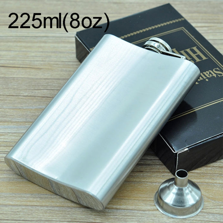 Outdoor Sports Handy Home Travel Wild Stainless Steel Portable Hip Flask(with Small Funnel)(Silver 225mL (8oz)), 225mL (8oz)
