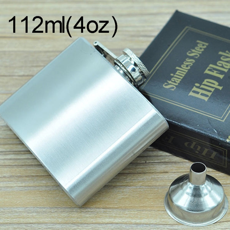 Outdoor Sports Handy Home Travel Wild Stainless Steel Portable Hip Flask(with Small Funnel)(Silver 112mL (4oz)), 112mL (4oz)