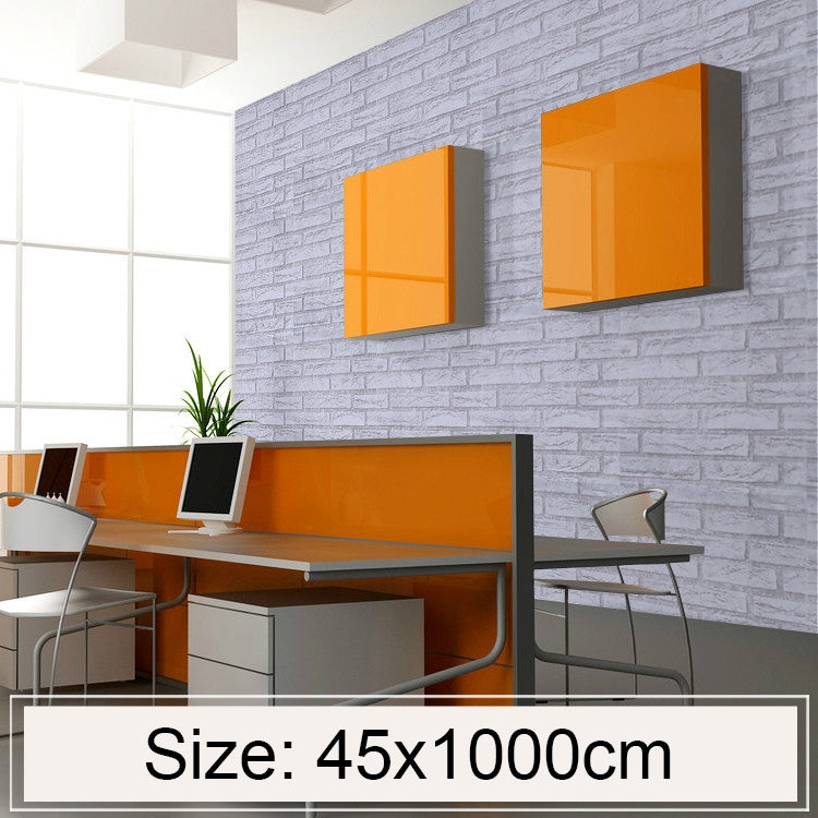 Creative 3D Stone Brick Decoration Wallpaper Stickers Bedroom Living Room Wall Waterproof Wallpaper Roll, Size: 45 x 1000cm, White brick