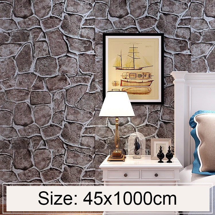 Creative 3D Stone Brick Decoration Wallpaper Stickers Bedroom Living Room Wall Waterproof Wallpaper Roll, Size: 45 x 1000cm, Fort brick