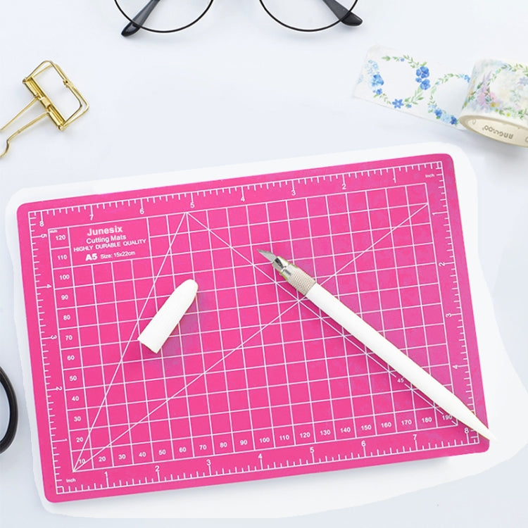 Junesix A5 Cutting Mat Set Cutting Mat & Ruler & Carving Knife — Mint Green