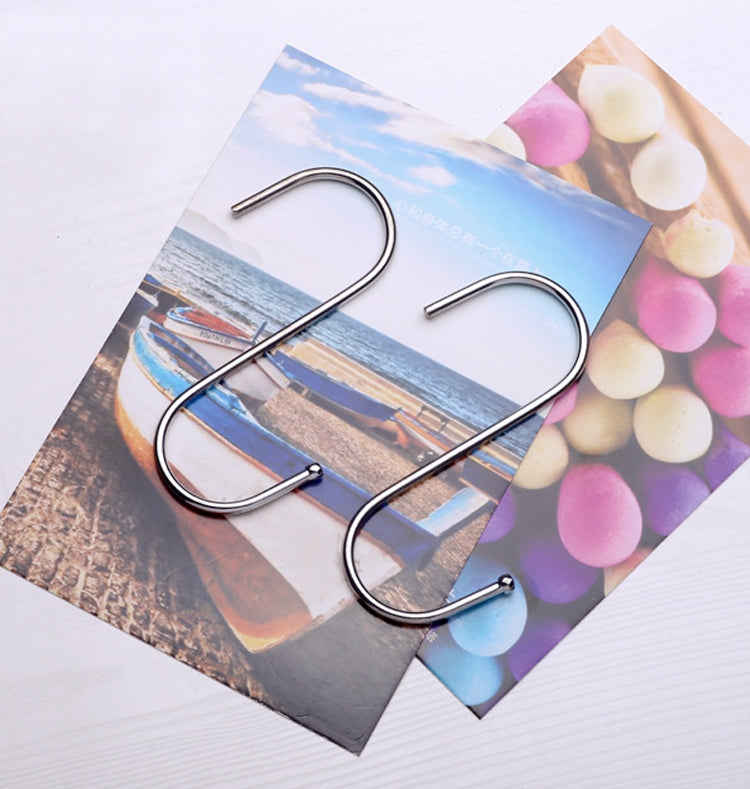 10pcs 3mm Multi-functional S-shaped Stainless Steel Metal Hook, Length: 7cm, 7cm
