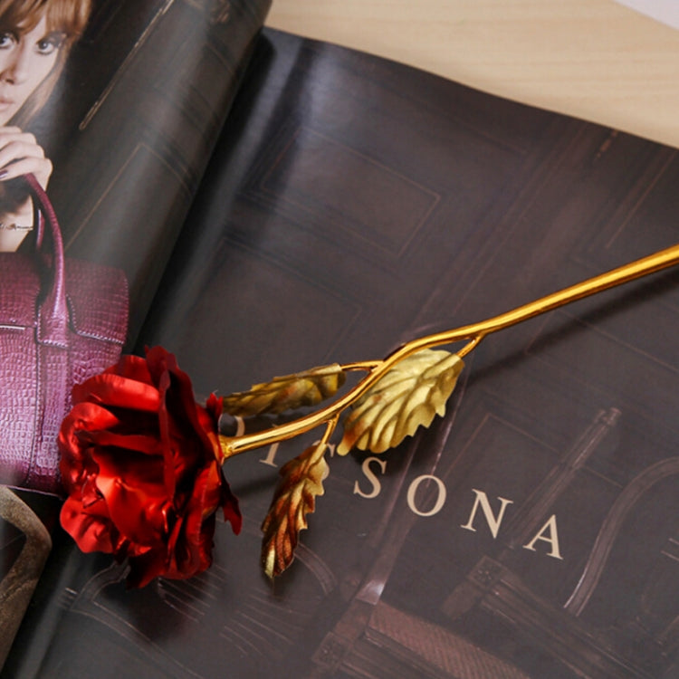 Decoration Rose Artificial Flower, Random Color Delivery, 24K Golden Foil Plated