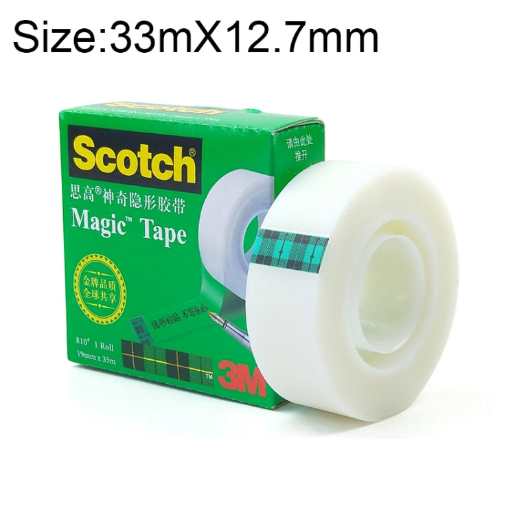 Scotch 810 Magic Invisible Tape Transparent Writing Repair Traceless Copying Tape, Size: 33m x 12.7mm