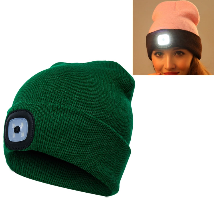 Unisex Warm Winter Polyacrylonitrile Knit Hat Adult Head Cap with 4 LED Lights — view 19
