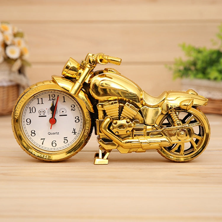 Cartoon Motorcycle Alarm Clock Bedroom Plastic Pointer Alarm Clock, Size: 23*13*6cm, Gold, Red, Black
