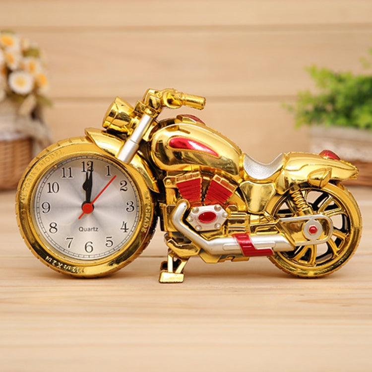 Cartoon Motorcycle Alarm Clock Bedroom Plastic Pointer Alarm Clock, Size: 23*13*6cm, Gold, Red, Black