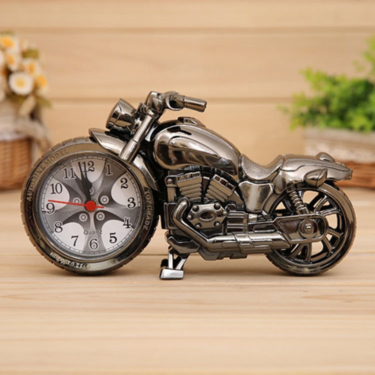 Cartoon Motorcycle Alarm Clock Bedroom Plastic Pointer Alarm Clock, Size: 23*13*6cm, Gold, Red, Black