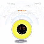 Multi-function Led Touch Intelligent Wake-up Light Alarm Clock with FM Radio