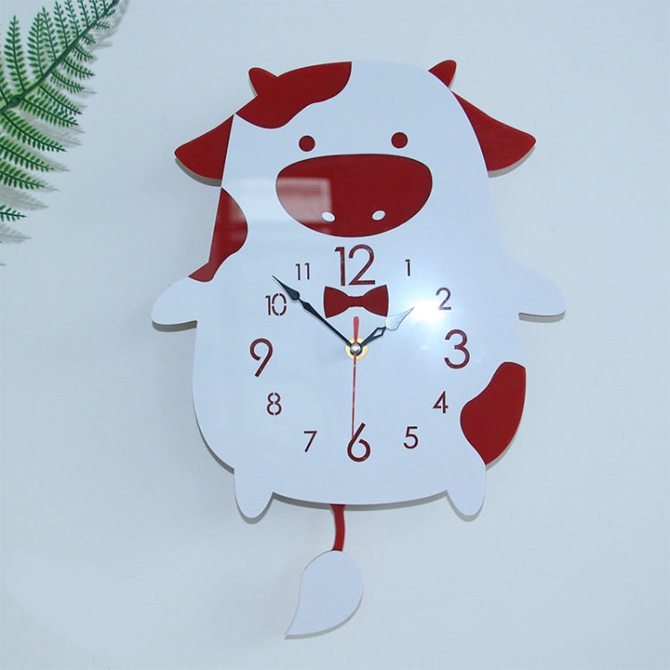 Creative Home Office Bedroom Decoration Cow Swing Acrylic Wall Clock