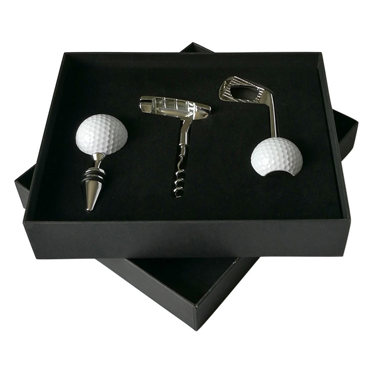 Golf Beer Bottle Opener + Red Wine Bottle Opener + Golf Red Wine Stopper + Box Set, 4 in 1