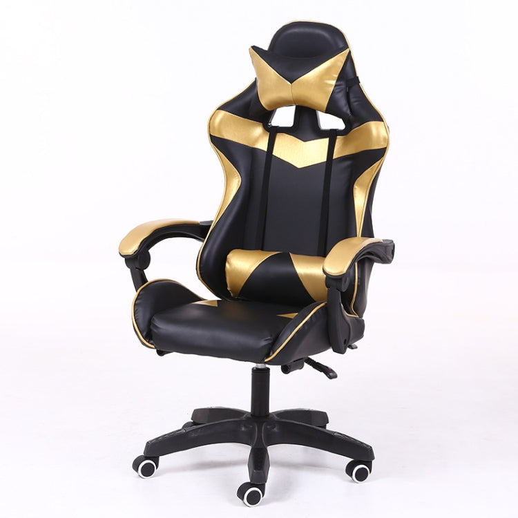 Computer Office Chair Home Gaming Chair Lifted Rotating Lounge Chair with Nylon Feet — Red