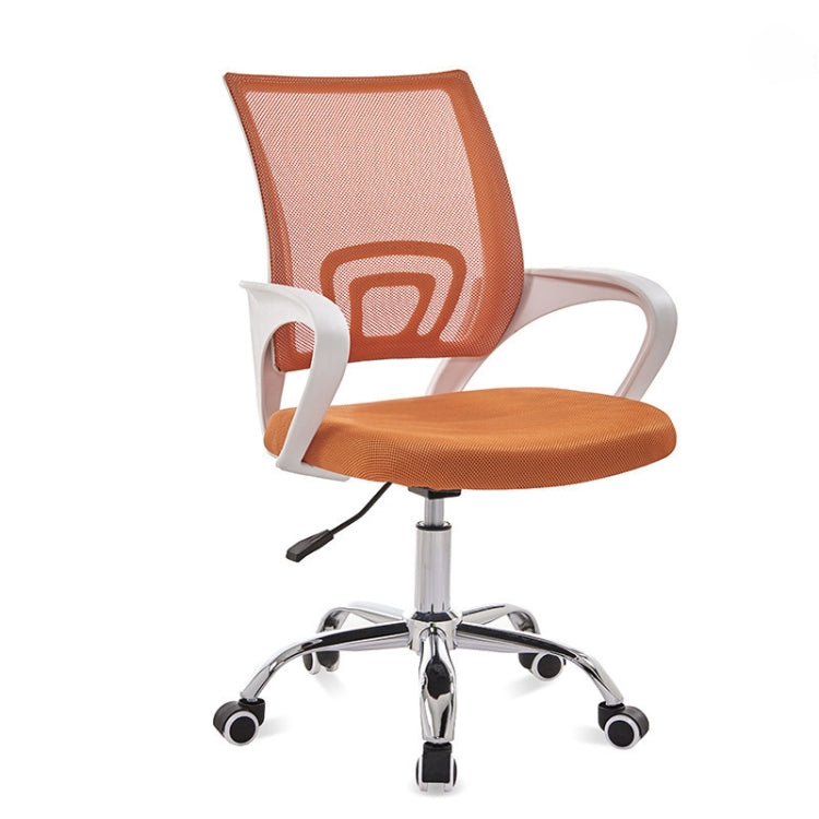 9050 Computer Chair Office Chair Home Back Chair Comfortable White Frame Simple Desk Chair — Orange
