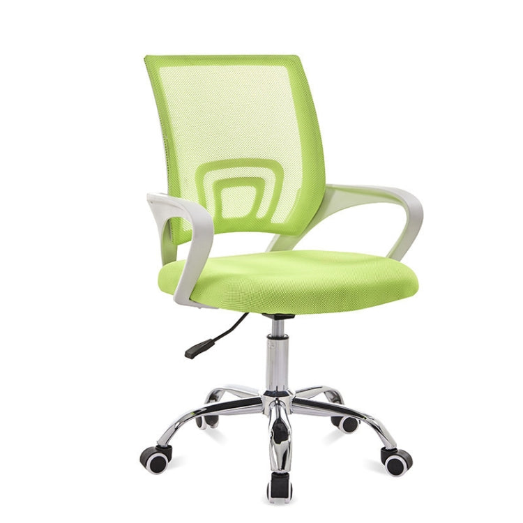 9050 Computer Chair Office Chair Home Back Chair Comfortable White Frame Simple Desk Chair — Green