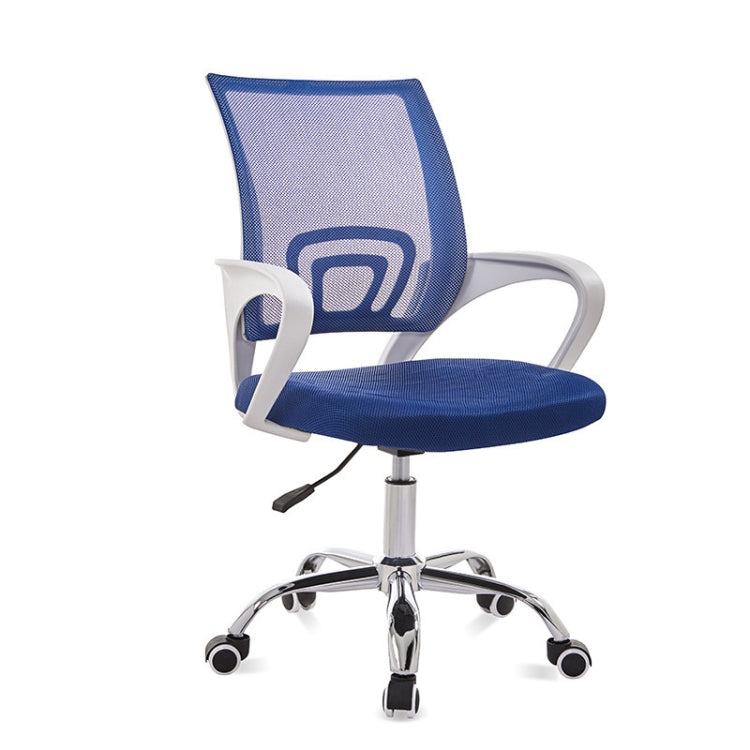 9050 Computer Chair Office Chair Home Back Chair Comfortable White Frame Simple Desk Chair — Blue