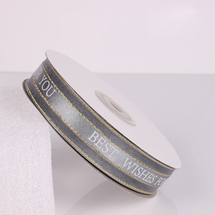 Colored Printed Ribbons Phnom Penh Gift Bouquet Ribbons Bowknot Flowers Packaging Ribands, Size: 45m x 2.5cm — White