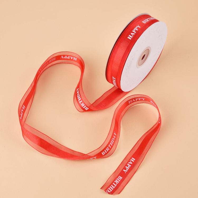 Colored Printed Ribbons Gift Bouquet Ribbons Bowknot Flowers Packaging Ribands, Size: 45m x 2.5cm — White
