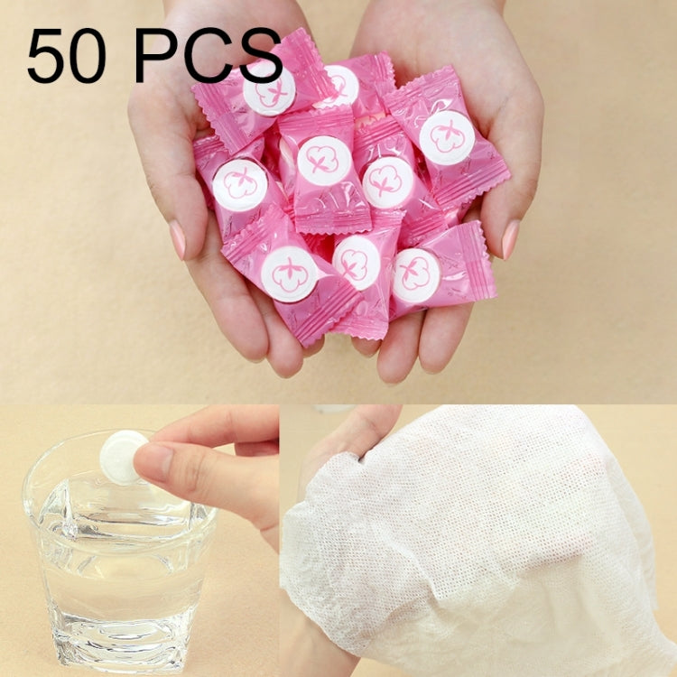 Candy Style Portable Disposable Travel Cotton Towel, Size: 22*20cm, 50 PCS