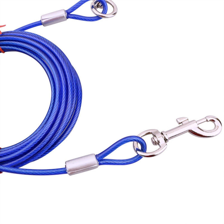 Double-end Steel Wire Rope Pet Dogs 2 in 1 Traction Rope Pet Walking Leads With Handle, Random Color Delivery, Length: 10m