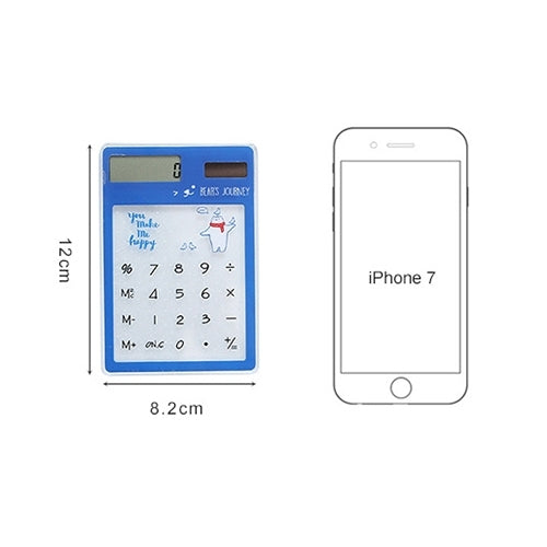 8 Digits LED Screen Calculator with Transparent Touch Pad & Solar Panel, Random Color Delivery