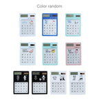 8 Digits LED Screen Calculator with Transparent Touch Pad & Solar Panel, Random Color Delivery