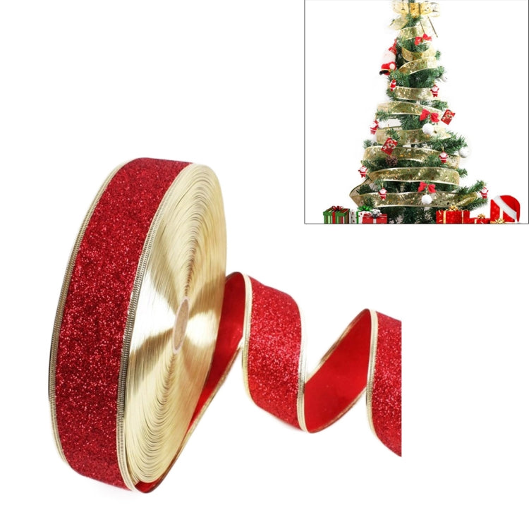 2m Christmas Party Decoration Glitter Powder Christmas Tree Decoration Ribbon — Purple