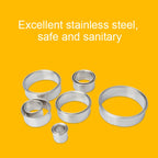 12 PCS / Set Stainless Steel Round Shape Cutting Mould Mousse Cake Doughnut Baking Tools