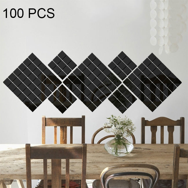 100 PCS Square Crystal Mosaic Mirror Acrylic Stereo Wall Stickers Creative Background Home Living Room Wall Sticker, Size:3*3cm, Size:3*3 Color:Gold