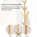 Creative Tree-shaped Solid Wood Floor Hatstand Clothes Hanging Rack, Size: 175x45x45cm