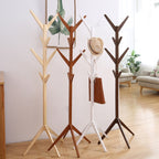 Creative Tree-shaped Solid Wood Floor Hatstand Clothes Hanging Rack,Size: 175x45x45cm, 175x45x45cm (White), 175x45x45cm (Wood), 175x45x45cm (Dark Coffee) — view 6