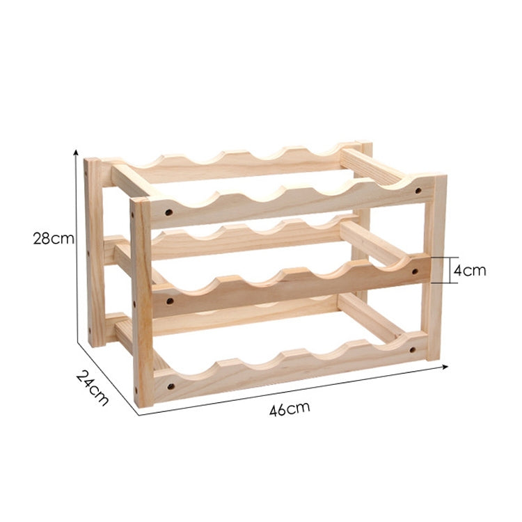 Solid Wood Folding 12-bottle Wine Display Rack Multi-layer Wine Rack, Size: 46x24x28cm, Multi-layer Wine Rack — view 5