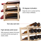 Solid Wood Folding 12-bottle Wine Display Rack Multi-layer Wine Rack, Size: 46x24x28cm, Multi-layer Wine Rack — view 6